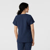 W123 Women's Classic V-Neck Scrub Top - Navy