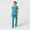 W123 Women's Classic V-Neck Scrub Top - Teal Blue