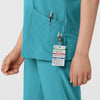 W123 Women's Classic V-Neck Scrub Top - Teal Blue