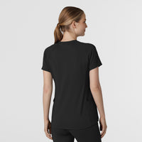 RENEW Knit Women's Flex-n-Reach V-Neck Raglan Scrub Top Black back view