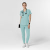 RENEW Knit Women's Flex-n-Reach V-Neck Raglan Scrub Top Coastal Blue full scrub set