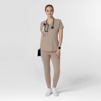 RENEW Knit Women's Flex-n-Reach V-Neck Raglan Scrub Top Haze full scrub set