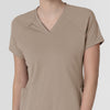 RENEW Knit Women's Flex-n-Reach V-Neck Raglan Scrub Top Haze front detail