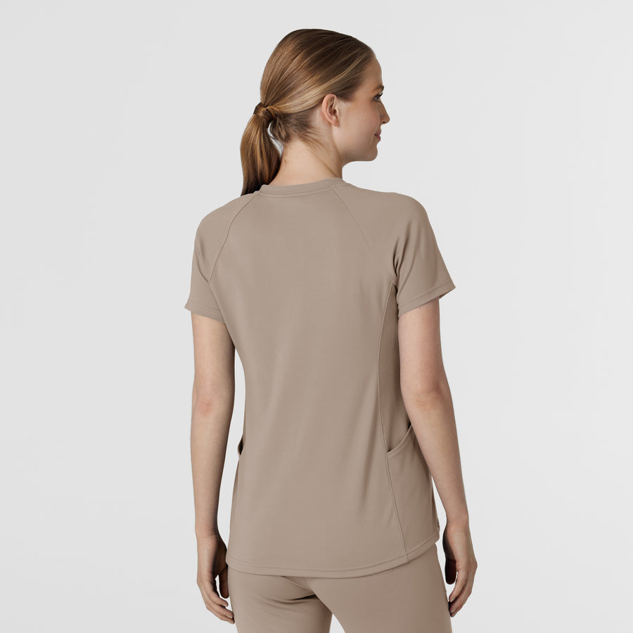 RENEW Knit Women's Flex-n-Reach V-Neck Raglan Scrub Top Haze back view