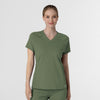 RENEW Knit Women's Flex-n-Reach V-Neck Raglan Scrub Top Olive