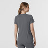 RENEW Knit Women's Flex-n-Reach V-Neck Raglan Scrub Top Pewter back view