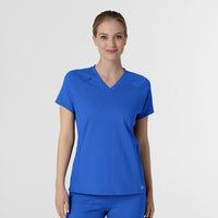 RENEW Knit Women's Flex-n-Reach V-Neck Raglan Scrub Top - Royal