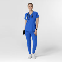 RENEW Knit Women's Flex-n-Reach V-Neck Raglan Scrub Top Royal full scrub set