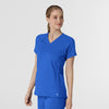 RENEW Knit Women's Flex-n-Reach V-Neck Raglan Scrub Top Royal side view