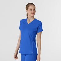 RENEW Knit Women's Flex-n-Reach V-Neck Raglan Scrub Top Royal side view