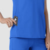 RENEW Knit Women's Flex-n-Reach V-Neck Raglan Scrub Top Royal side detail 2