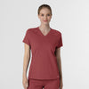 RENEW Knit Women's Flex-n-Reach V-Neck Raglan Scrub Top - Ruby