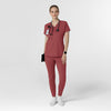 RENEW Knit Women's Flex-n-Reach V-Neck Raglan Scrub Top - Ruby scrub set