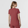 RENEW Knit Women's Flex-n-Reach V-Neck Raglan Scrub Top - Ruby back