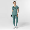 RENEW Knit Women's Flex-n-Reach V-Neck Raglan Scrub Top - Vintage Teal scrub set