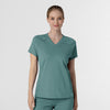 RENEW Knit Women's Flex-n-Reach V-Neck Raglan Scrub Top - Vintage Teal