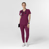 RENEW Knit Women's Flex-n-Reach V-Neck Raglan Scrub Top Wine full scrub set