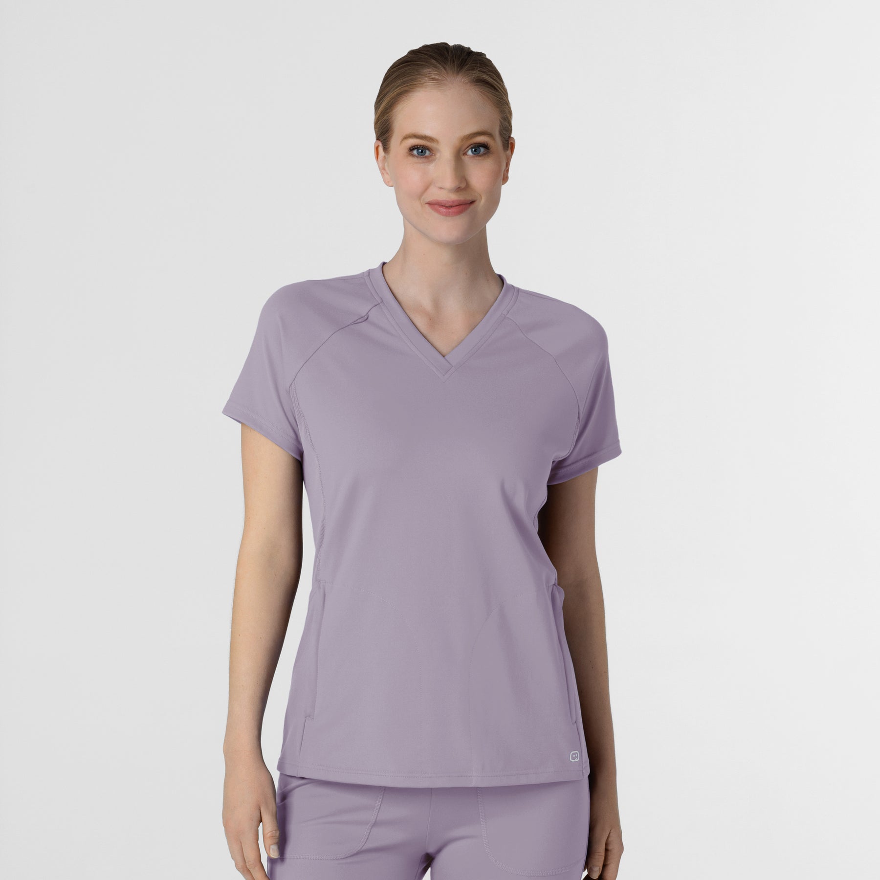 RENEW Knit Women's Flex-n-Reach V-Neck Raglan Scrub Top Wisteria