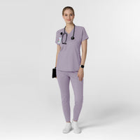 RENEW Knit Women's Flex-n-Reach V-Neck Raglan Scrub Top Wisteria full scrub set