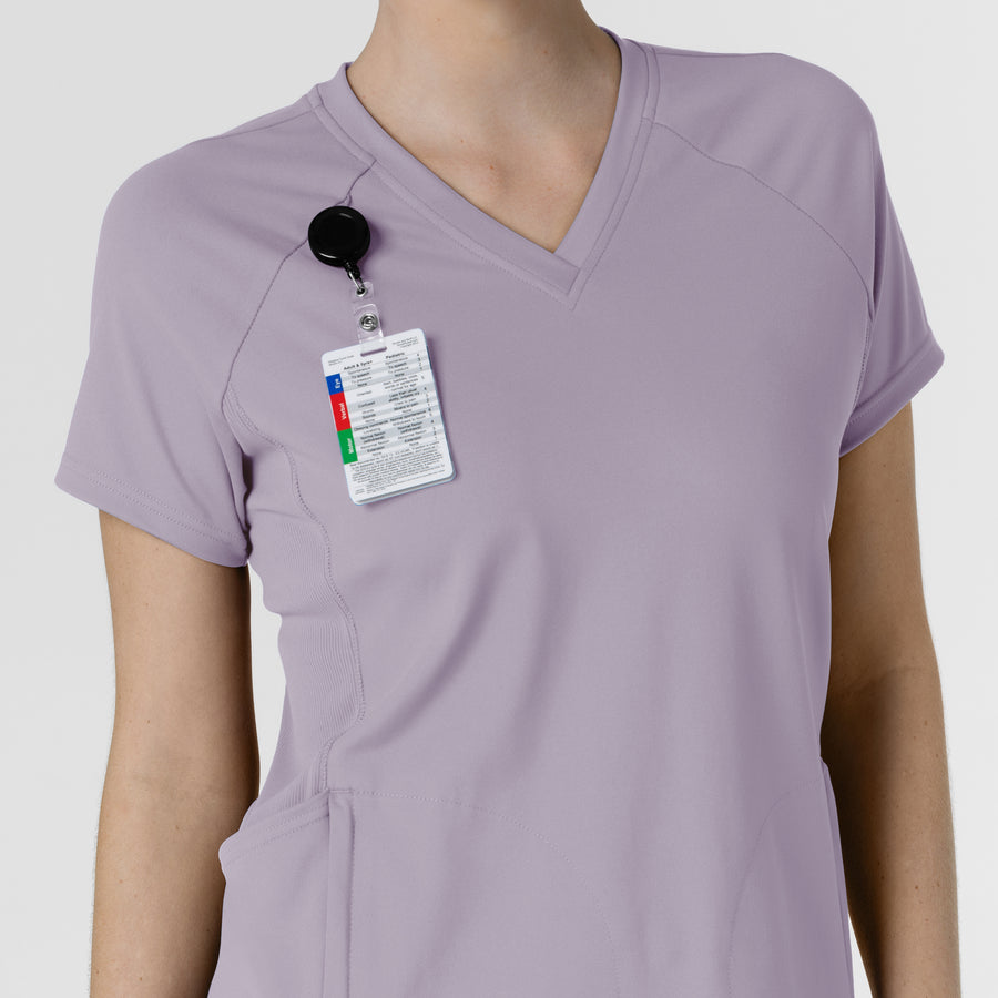 RENEW Knit Women's Flex-n-Reach V-Neck Raglan Scrub Top Wisteria side detail 1