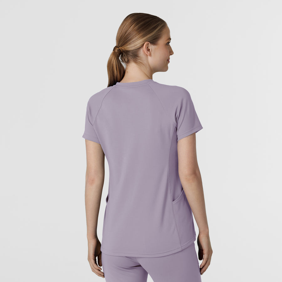 RENEW Knit Women's Flex-n-Reach V-Neck Raglan Scrub Top Wisteria back view