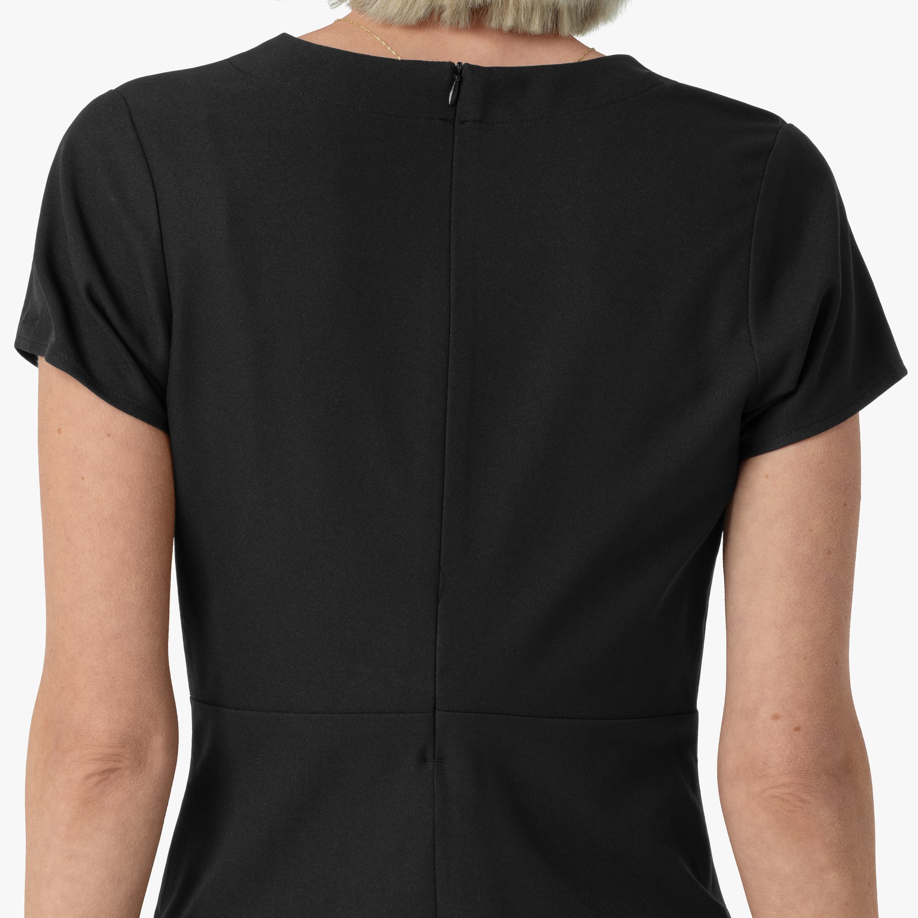 BLK Women's Popover Scrub Top Black side detail 1