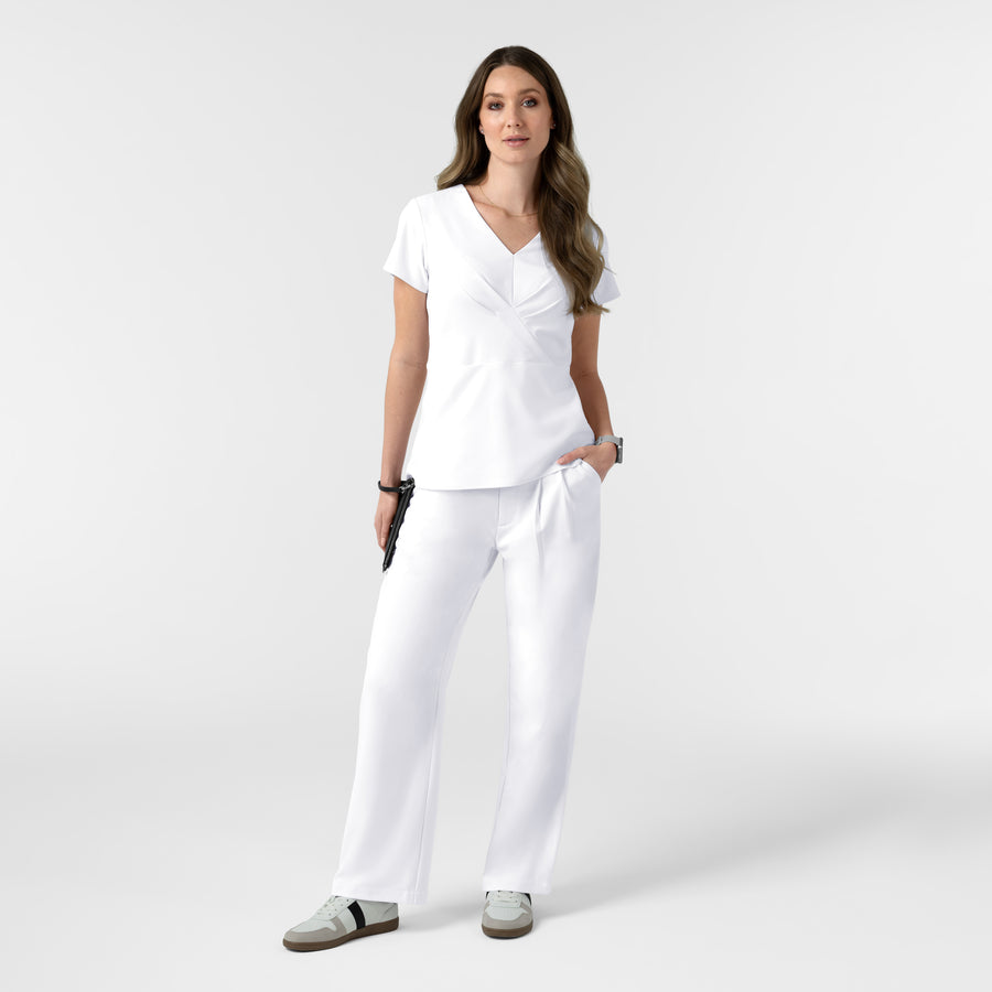 BLK Women's Popover Scrub Top White full scrub set