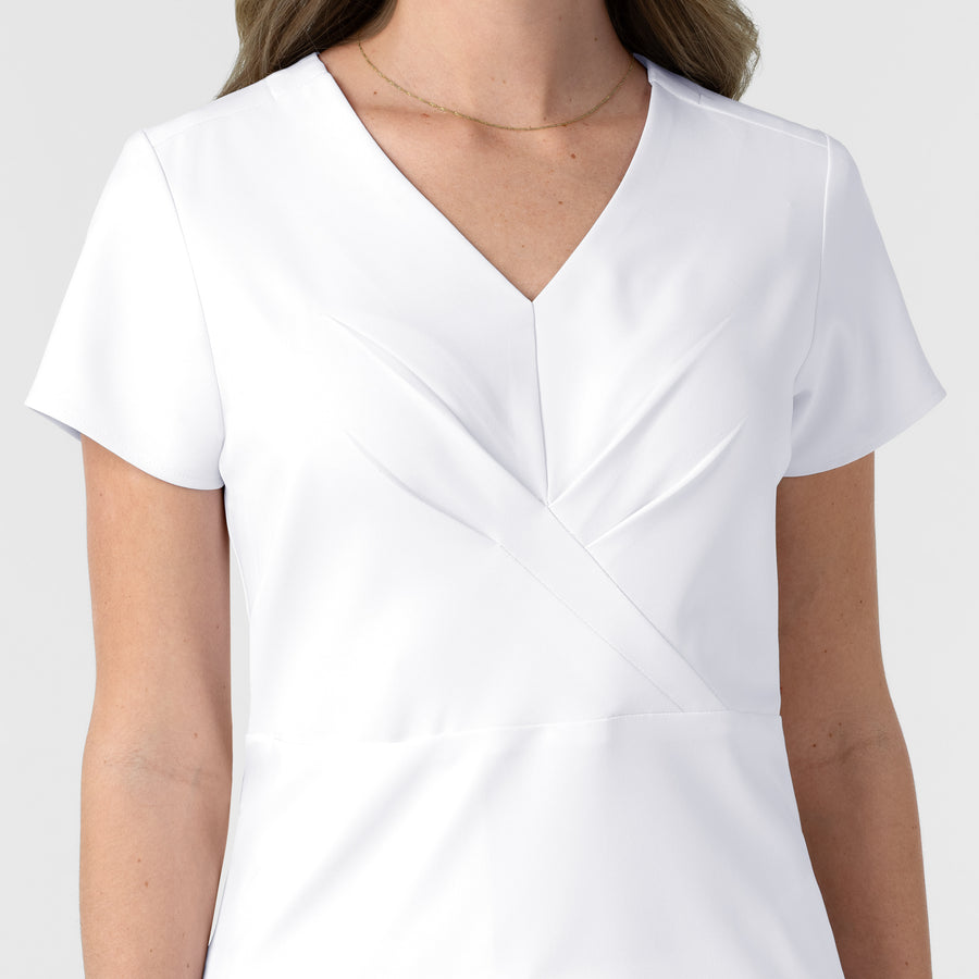 BLK Women's Popover Scrub Top White front detail