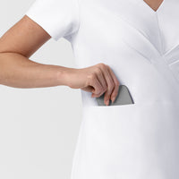 BLK Women's Popover Scrub Top White side detail 2