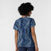 Women's Dolman Print Scrub Top - Dreamy Daze Navy Tonal back