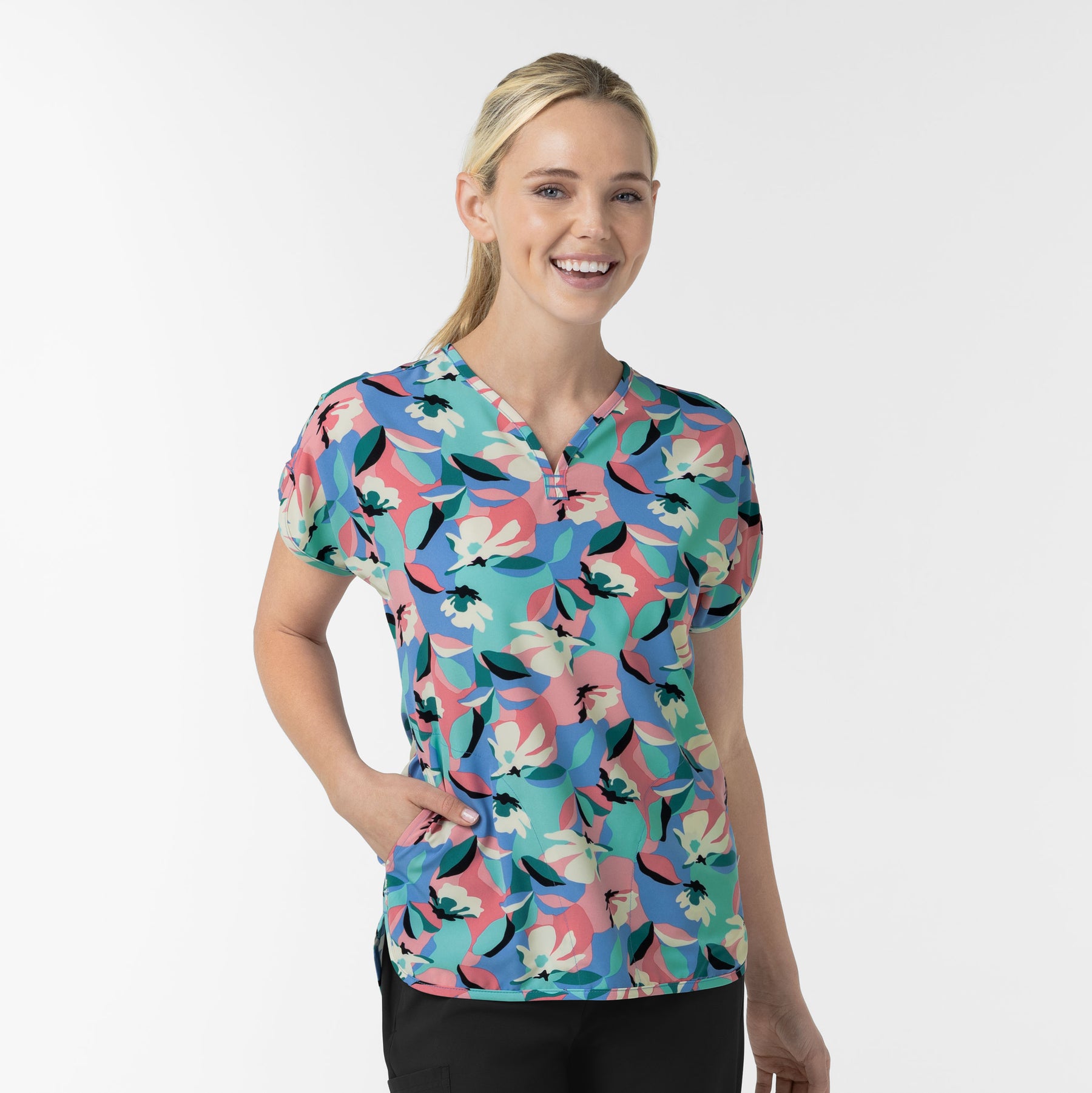 Women's Dolman Print Scrub Top - Oceanic Odyssey - summer scrubs