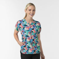 Women's Dolman Print Scrub Top - Oceanic Odyssey - summer scrubs