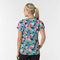 Women's Dolman Print Scrub Top - Oceanic Odyssey back