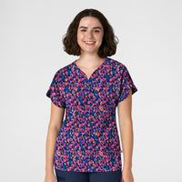 Fashion Prints Women's Dolman Print Scrub Top Painted Dots Navy