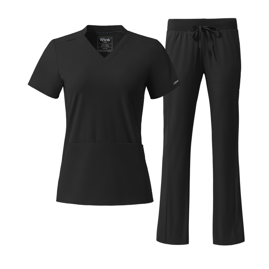 Aura V-Neck and Bootcut Scrub Set