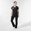 AURA Women's Allure V-Neck 2 Pocket Scrub Top - Black scrub set