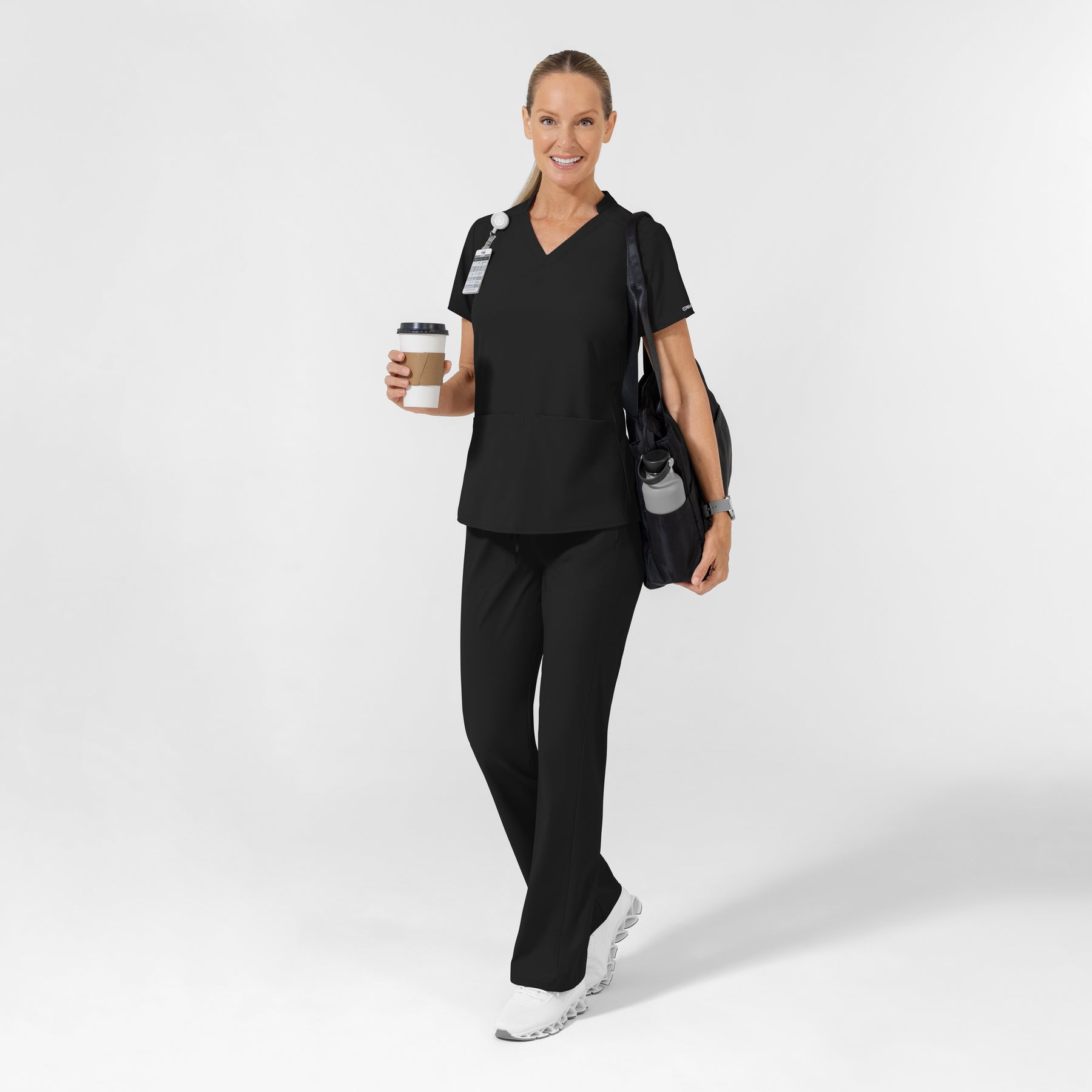 AURA Women's Grace Bootcut Scrub Pant - Black