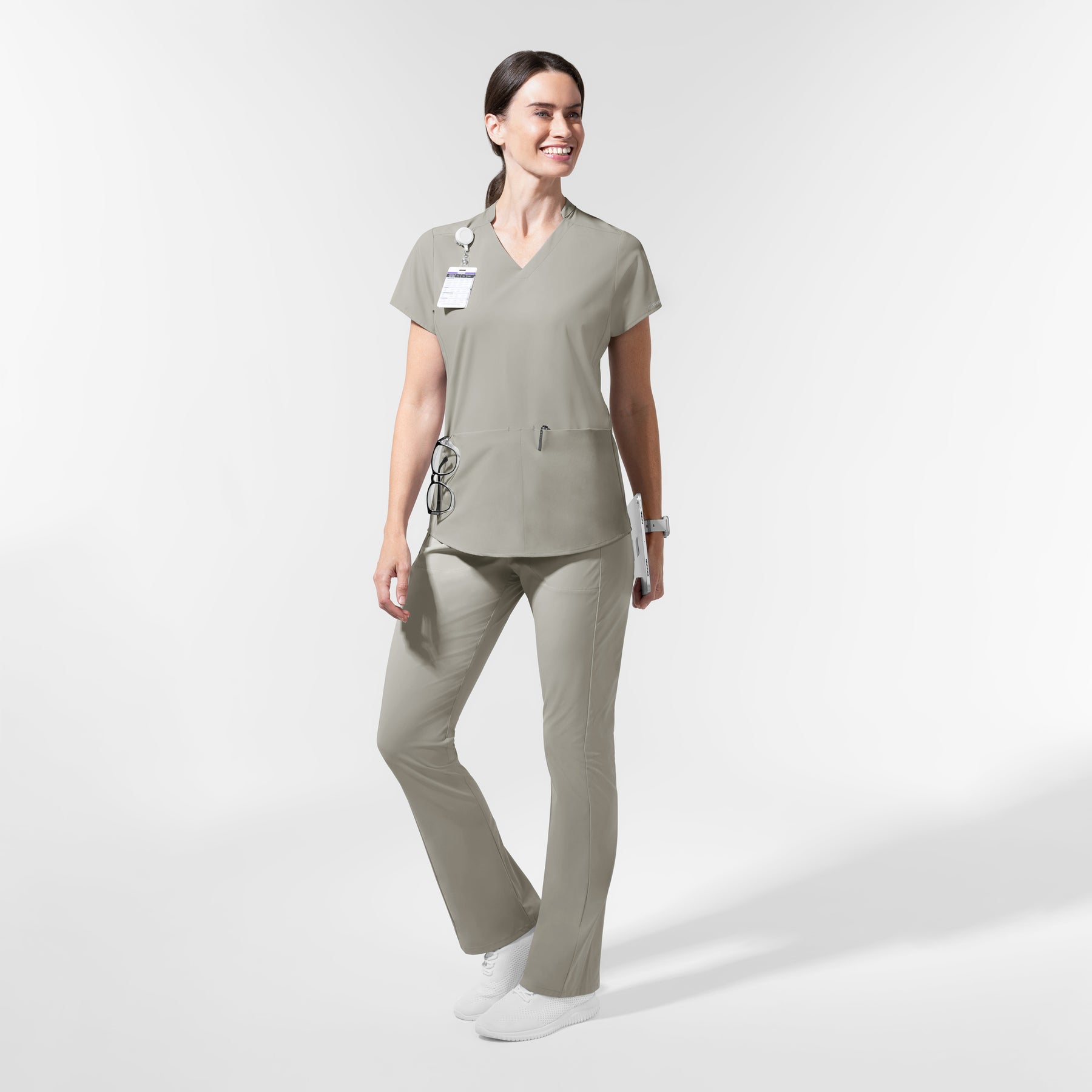 AURA Women's Grace Bootcut Scrub Pant - Cool Gray
