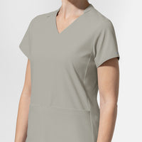 AURA Women's Allure V-Neck 2 Pocket Scrub Top - Cool Gray