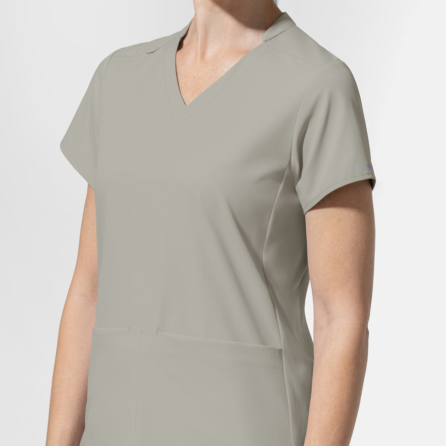 AURA Women's Allure V-Neck 2 Pocket Scrub Top - Cool Gray