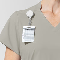 AURA Women's Allure V-Neck 2 Pocket Scrub Top - Cool Gray