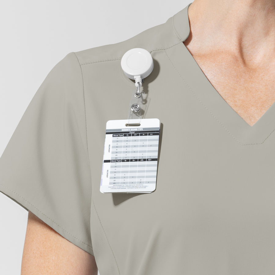 AURA Women's Allure V-Neck 2 Pocket Scrub Top - Cool Gray