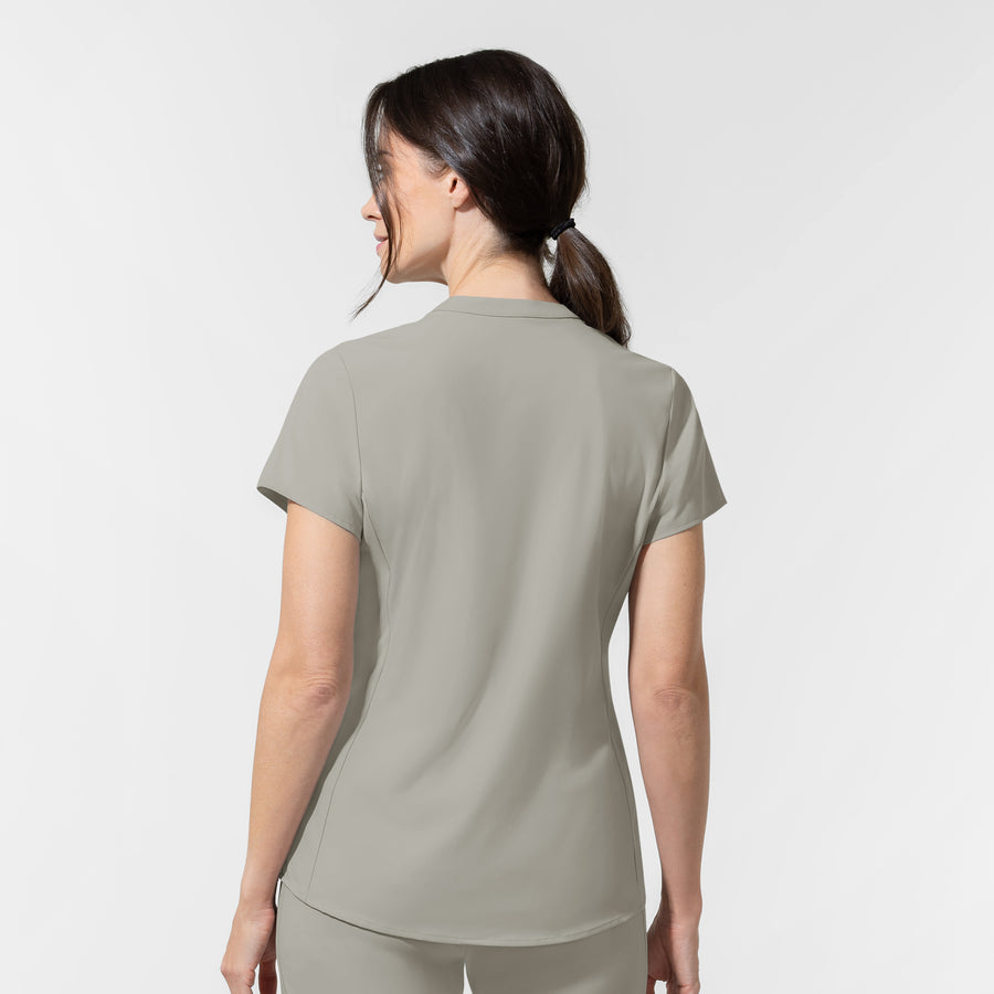AURA Women's Allure V-Neck 2 Pocket Scrub Top - Cool Gray
