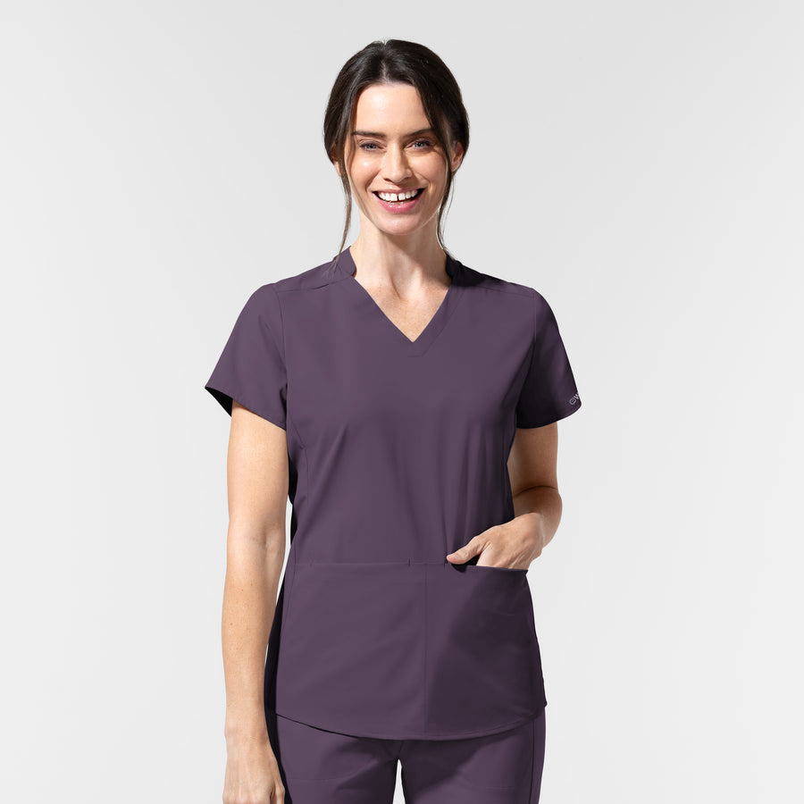 AURA Women's Allure V-Neck 2 Pocket Scrub Top Dusk