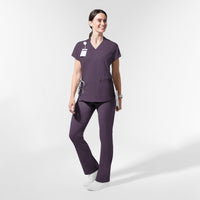 AURA Women's Allure V-Neck 2 Pocket Scrub Top Dusk full scrub set
