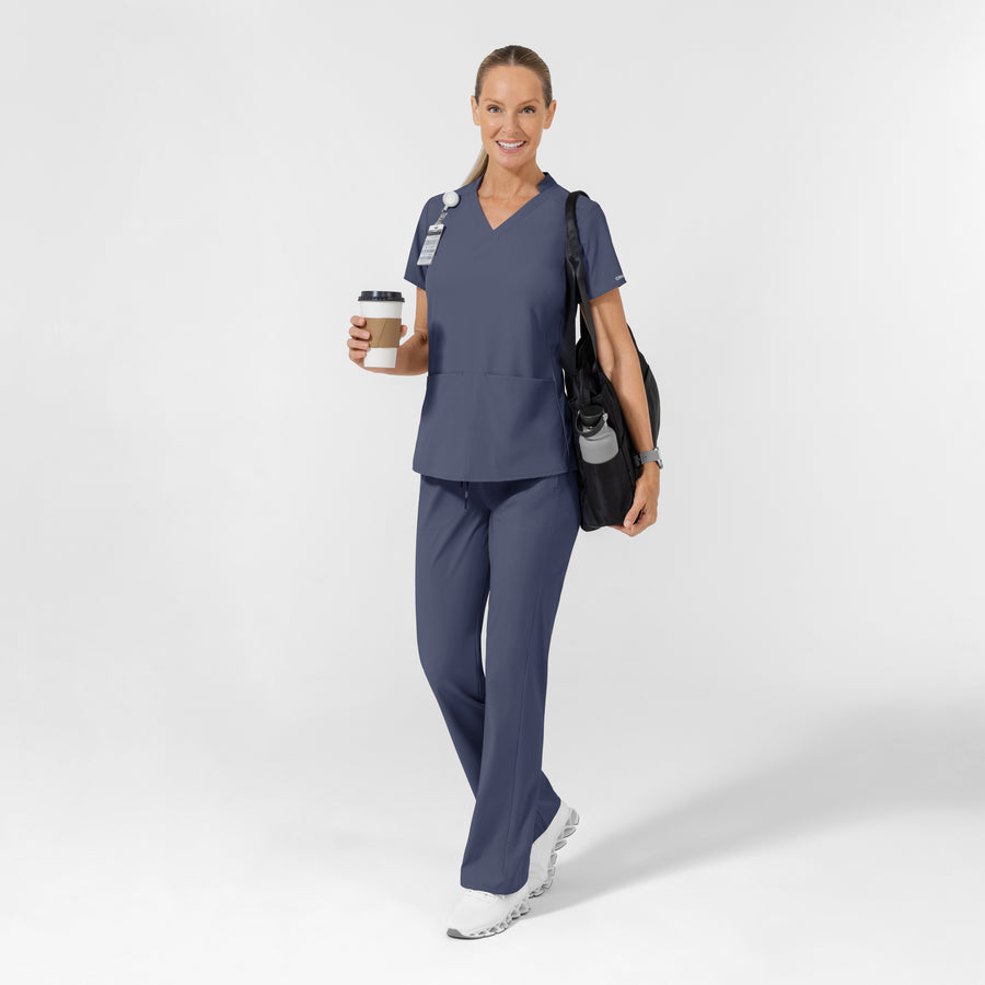 AURA Women's Grace Mid Rise Bootcut Scrub Pant - Slate Blue