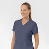 AURA Women's Allure V-Neck 2 Pocket Scrub Top - Slate Blue