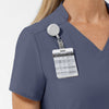 AURA Women's Allure V-Neck 2 Pocket Scrub Top - Slate Blue