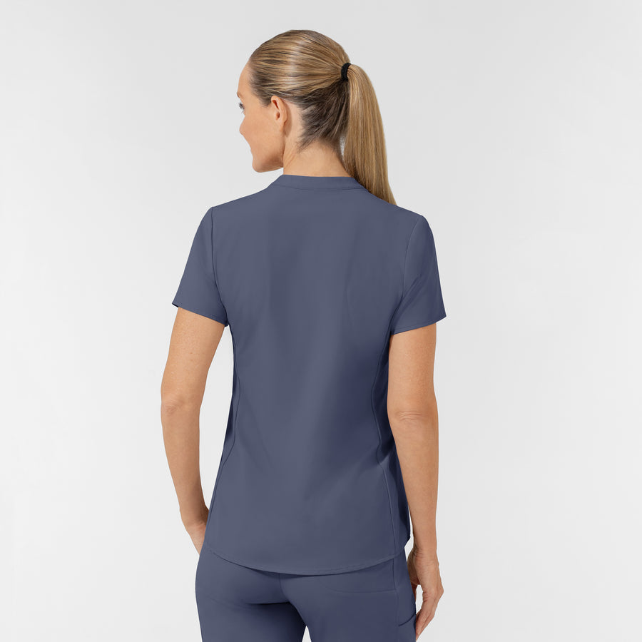 AURA Women's Allure V-Neck 2 Pocket Scrub Top - Slate Blue