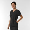 NURTUR Women's Drop Shoulder Tunic Scrub Top - Black side